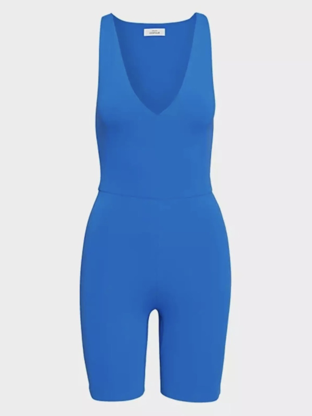 ARITZIA BABATON CONTOUR BRIGHT SAPPHIRE BLUE SLEEVELESS V-NECK ROMPER